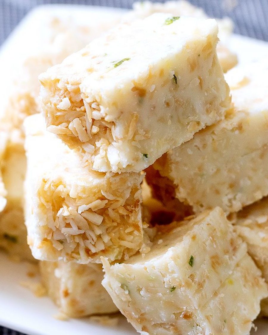 Ginger Lime Coconut Fudges - #recipe by #eatwell101 - https://www.eatwell101.com/ginger-lime-coconut-fudges-recipe