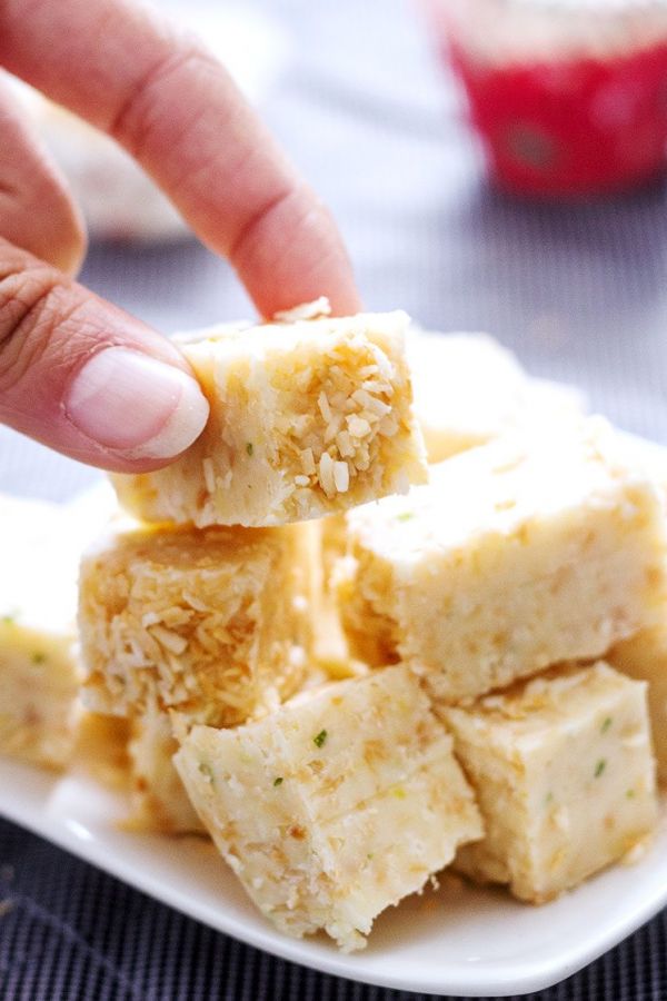 Ginger Lime Coconut Fudges - #recipe by #eatwell101 - https://www.eatwell101.com/ginger-lime-coconut-fudges-recipe