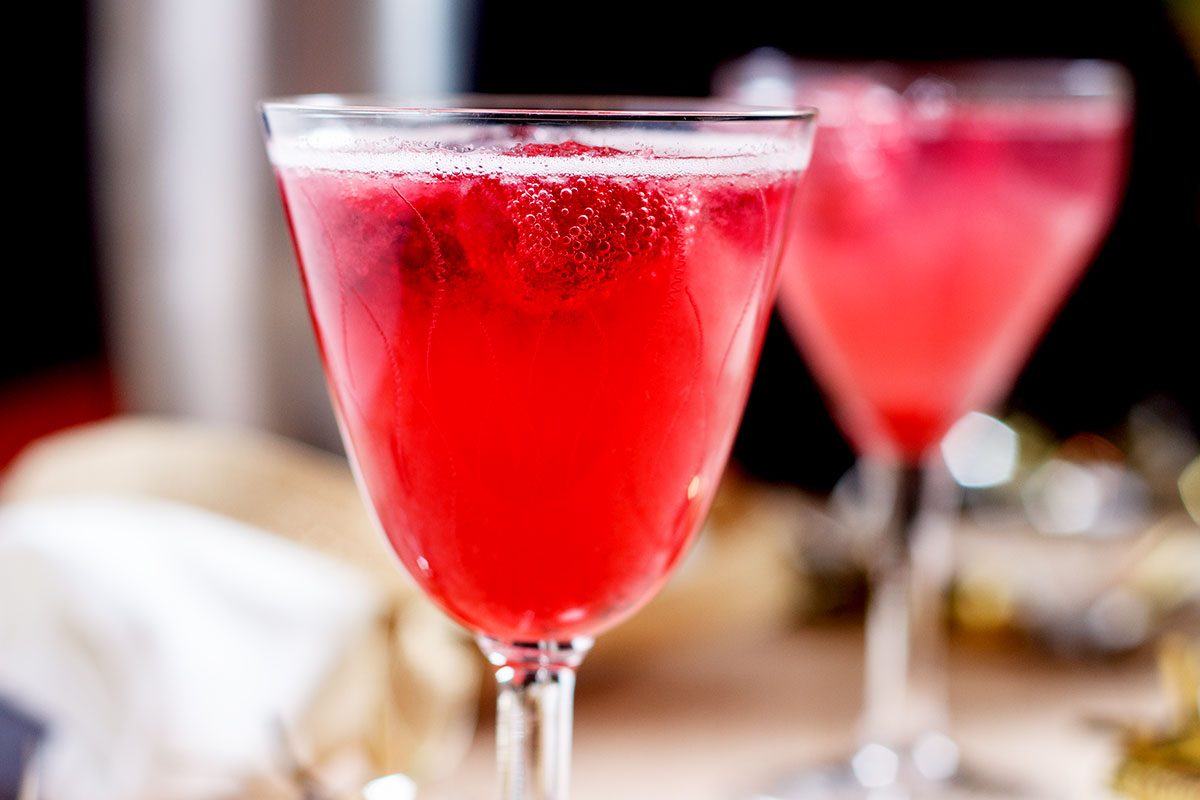 Raspberry Champagne Cocktail