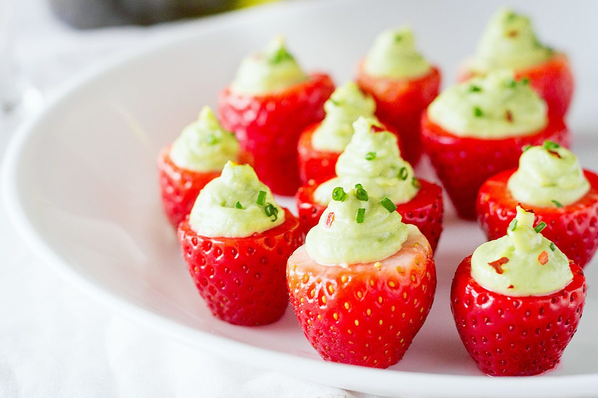 Stuffed Strawberries with Guacamole