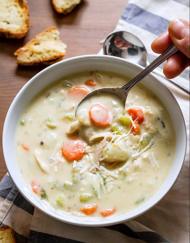 Slow cooker creamy chicken soup