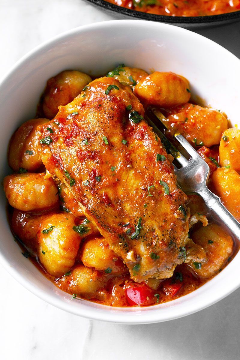 One-Pan Chicken Gnocchi with Tomato Butter Sauce — Eatwell101