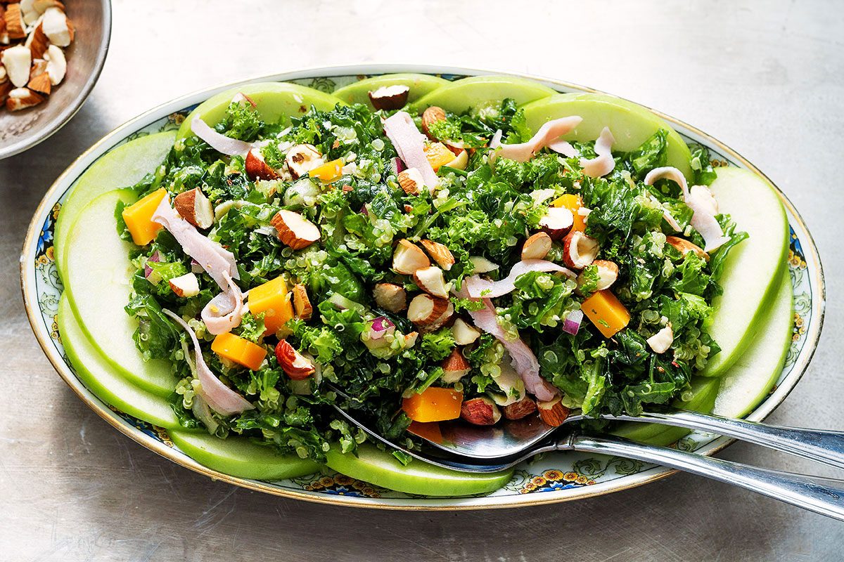 Kale Salad With Quinoa, Apples and Cheddar