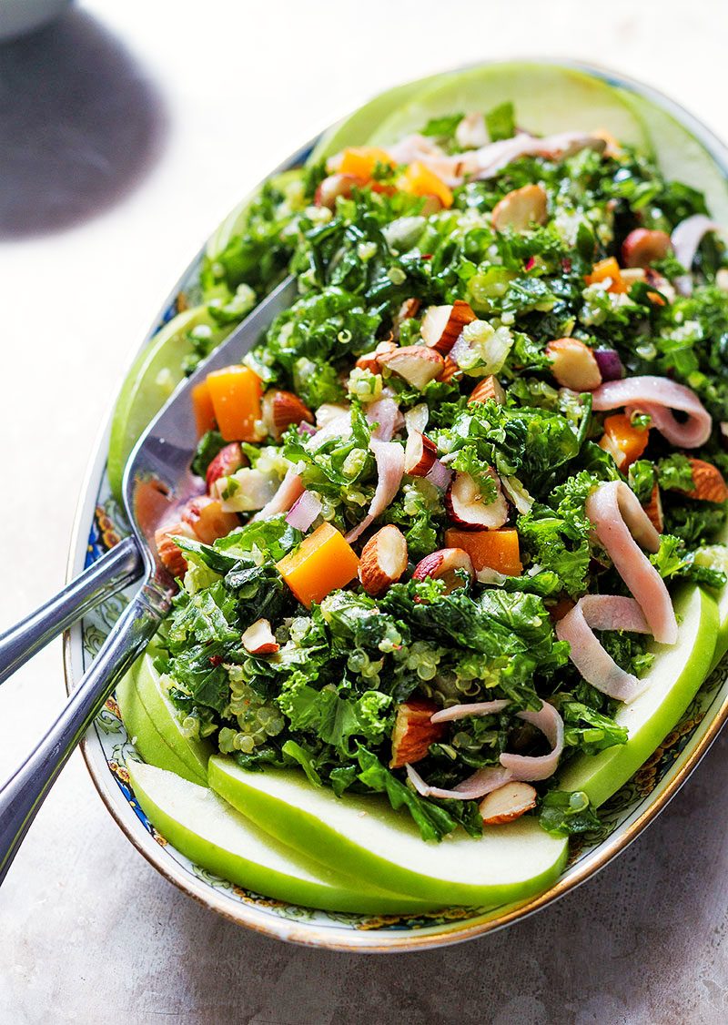 Kale-Salad-with-Quinoa,-Apples-and-Cheddar