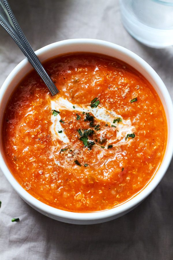 Creamy Quinoa Tomato Soup - #recipe by #eatwell101 - https://www.eatwell101.com/creamy-quinoa-tomato-soup-recipe
