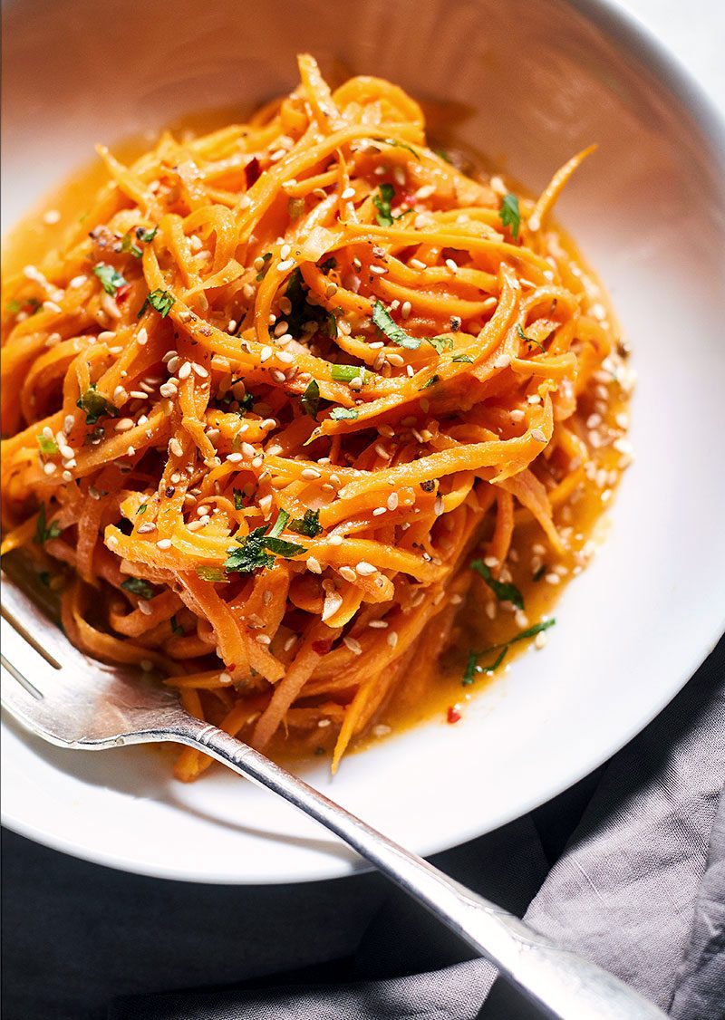 Garlic Butter Sweet Potato Noodles Recipe — Eatwell101