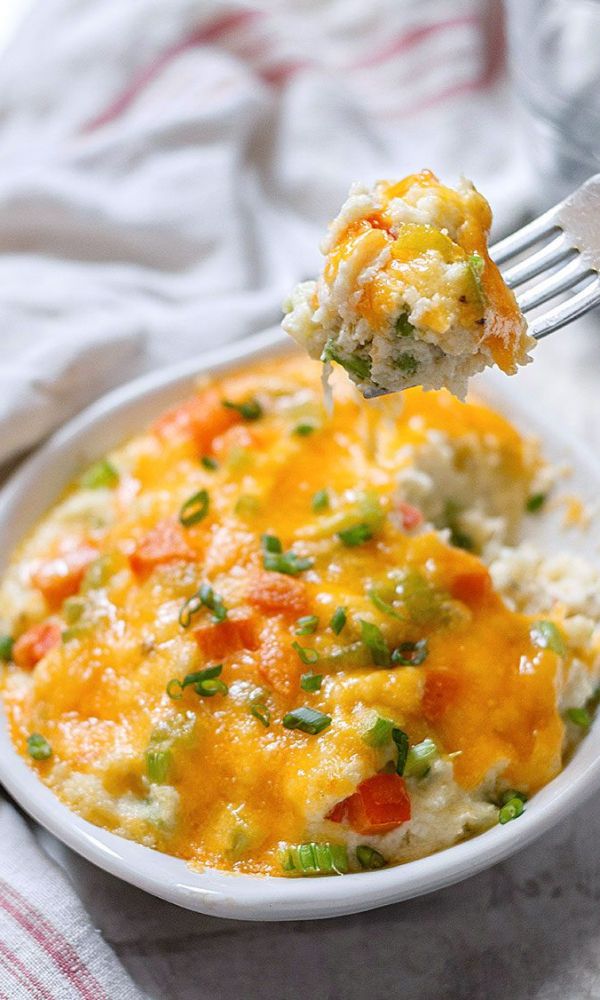Loaded Mashed Cauliflower Casserole