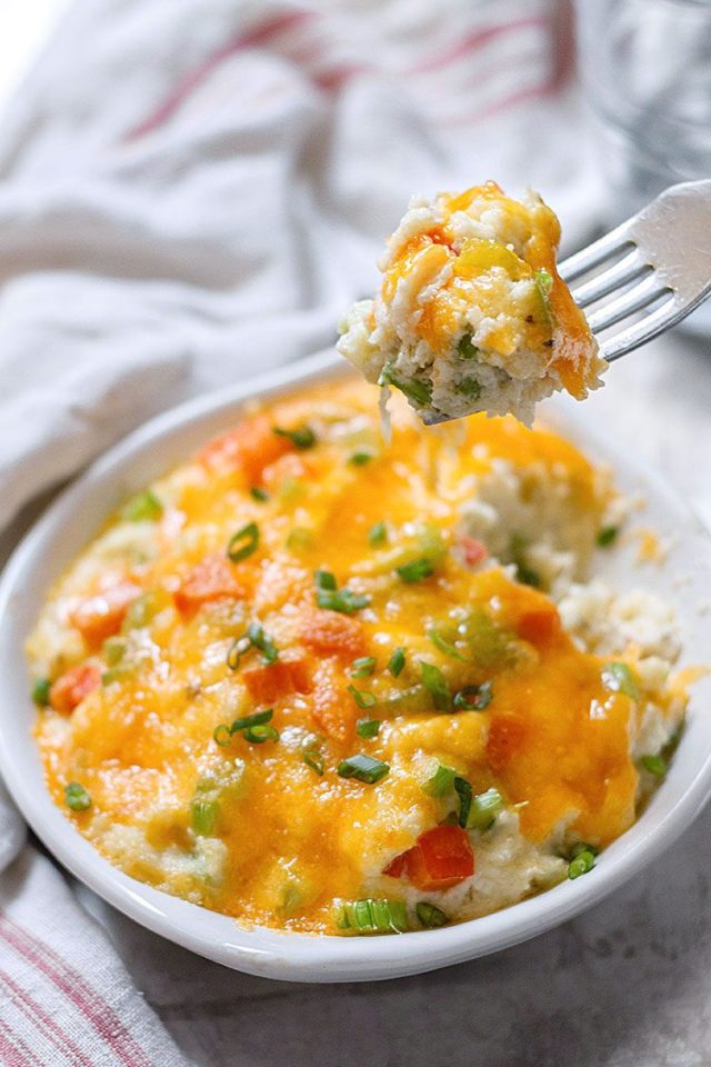 Loaded Mashed Cauliflower Casserole