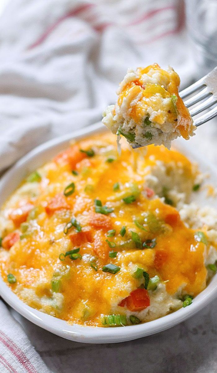 Loaded Mashed Cauliflower Casserole