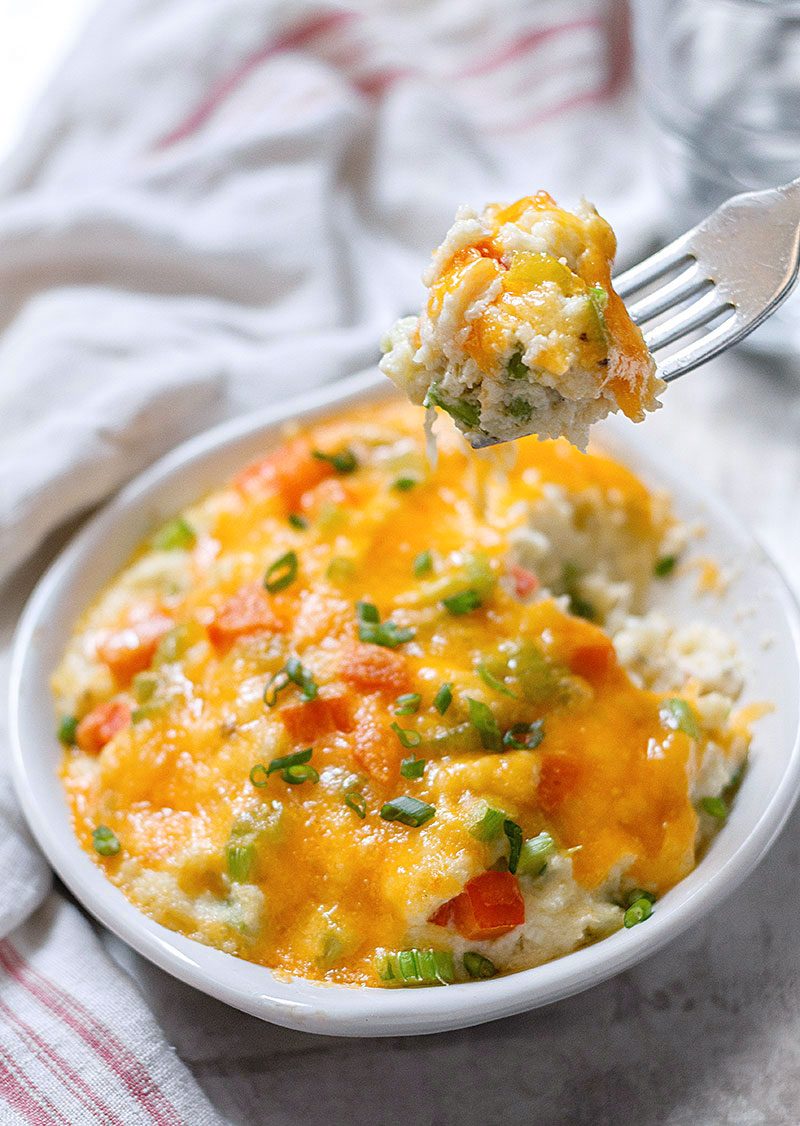 Loaded Mashed Cauliflower Casserole