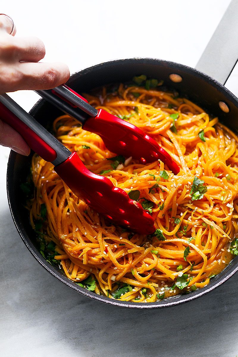 Garlic Butter Sweet Potato Noodles Recipe — Eatwell101