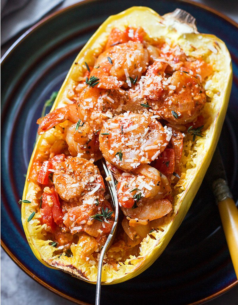 Creamy Tomato Shrimp with Spaghetti Squash Recipe – How to Cook