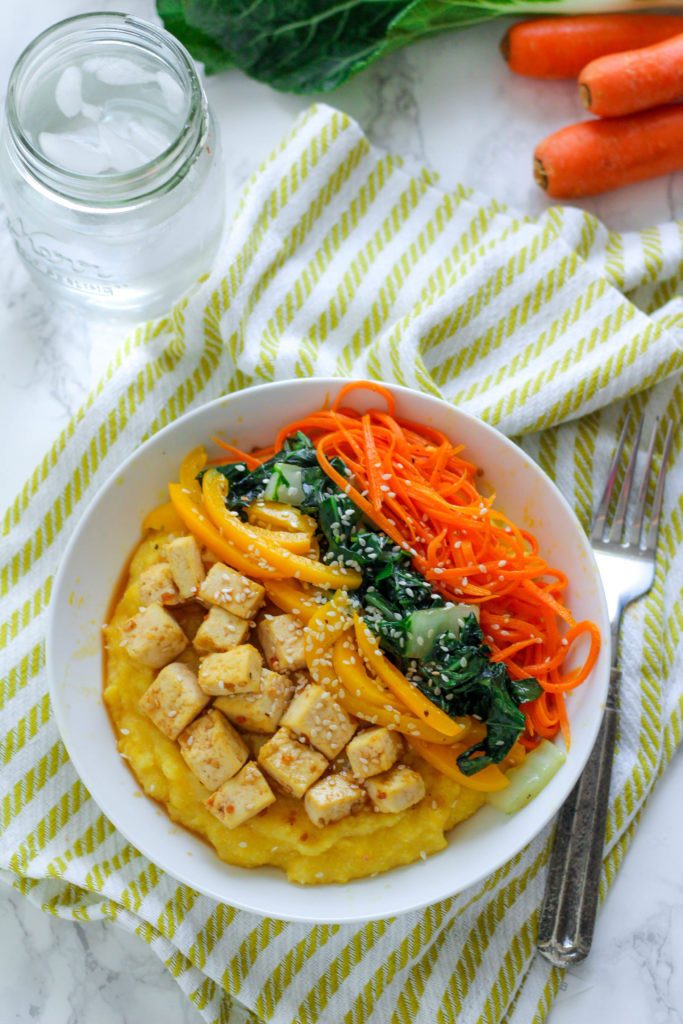 Teriyaki Baked Tofu Bowl With 5-Minute Polenta