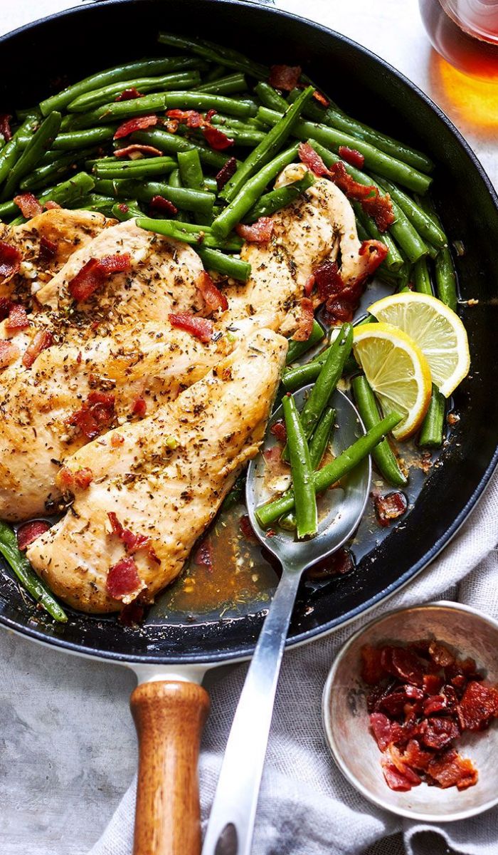 Garlic Lemon Chicken Breasts with Green Beans