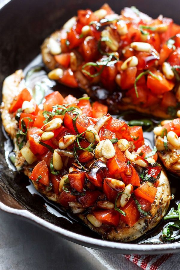 Grilled Bruschetta Chicken - #recipe by #eatwell101 - https://www.eatwell101.com/chicken-bruschetta-recipe