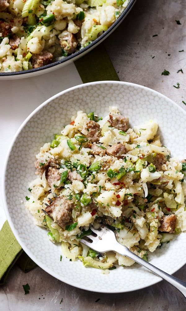 One-Pot Sausage Cauliflower Fried Rice