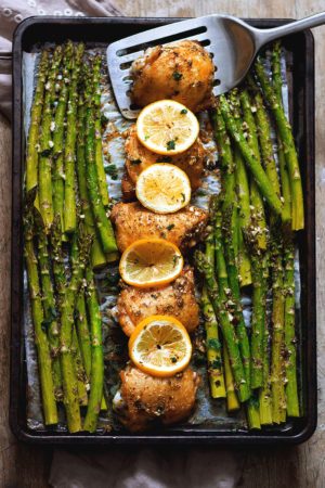 Sheet Pan Garlic Butter Chicken and Asparagus