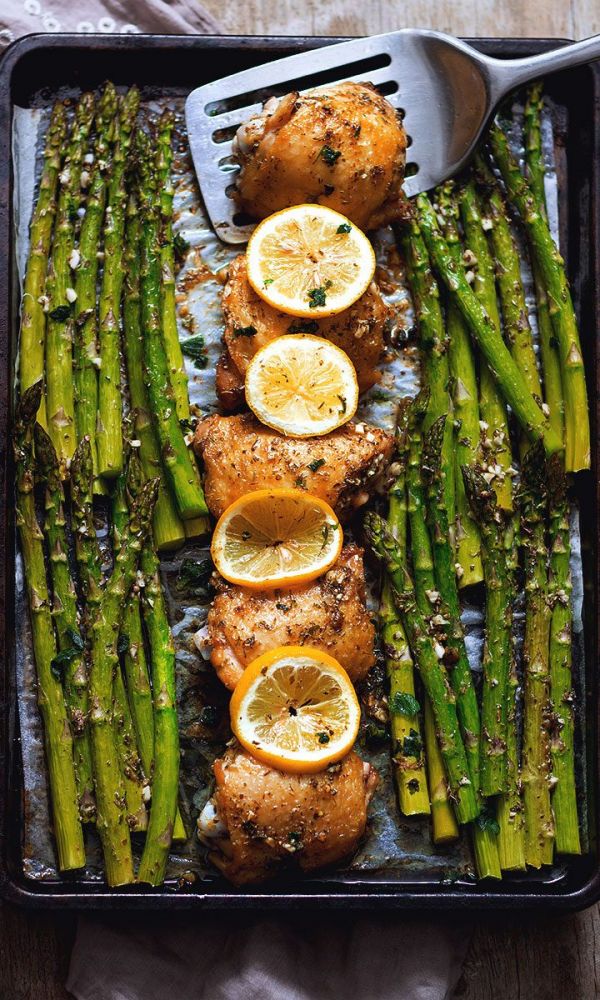 Sheet Pan Garlic Butter Chicken and Asparagus