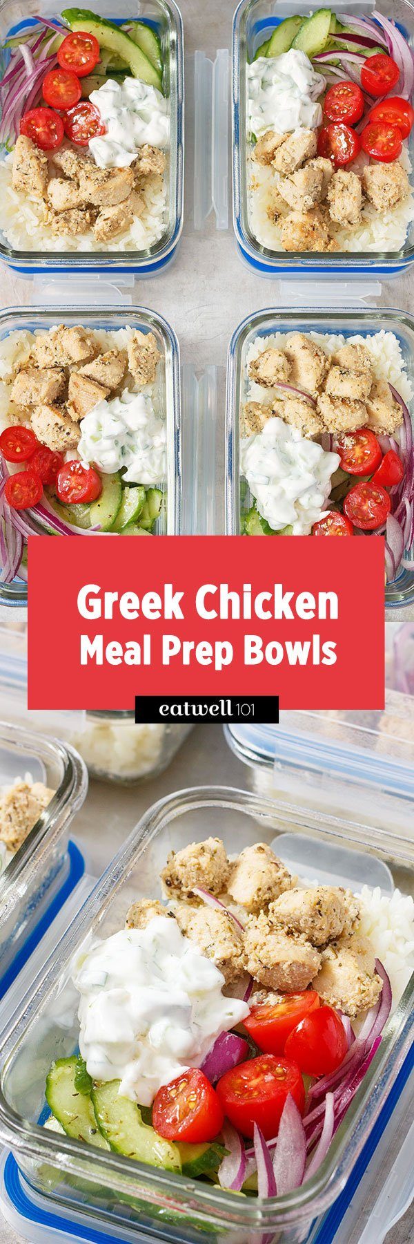 Greek Chicken Salad Meal Prep Bowls