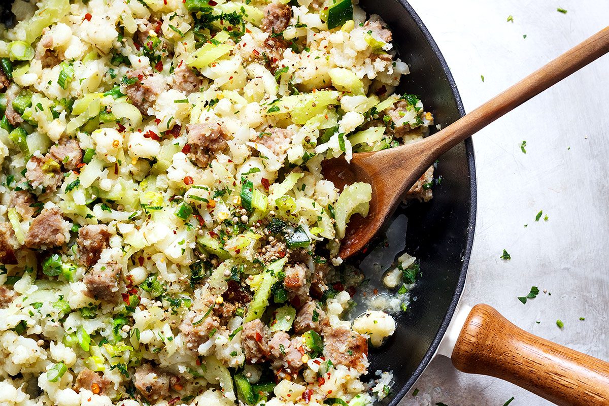 One-Pot Sausage Cauliflower Fried Rice