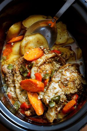 Easy Slow Cooker Pork Chops Fajitas