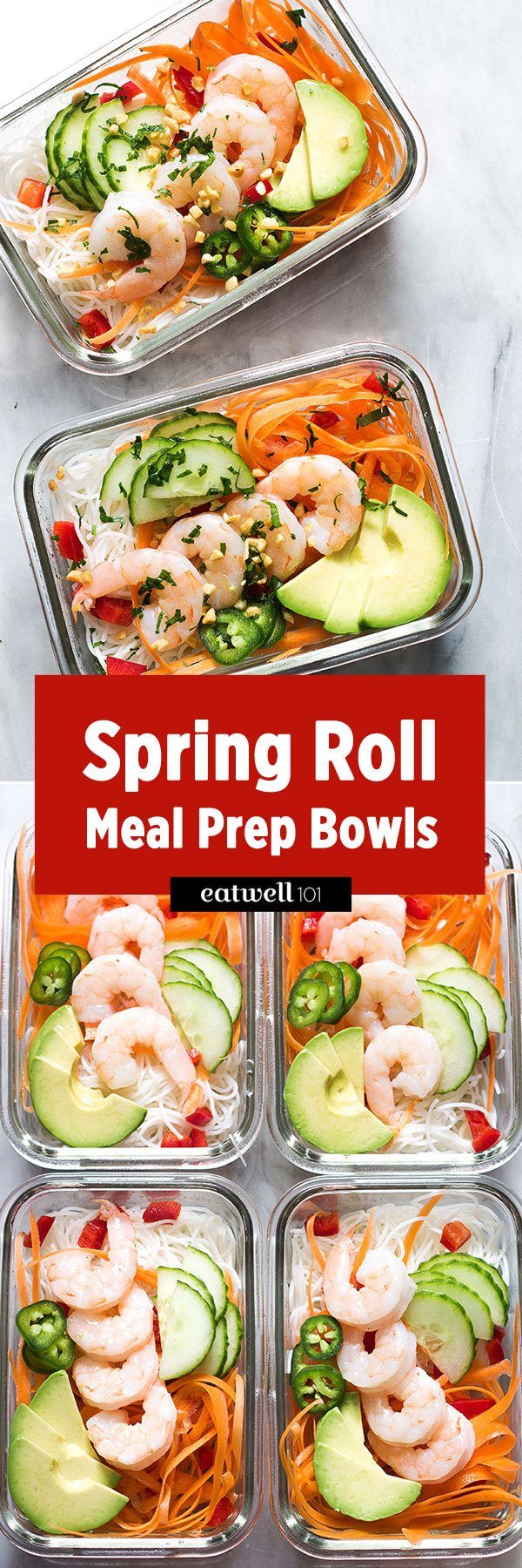 MEAL PREP Turkey Spring Roll Jars • Healthy Spring Roll Bowl
