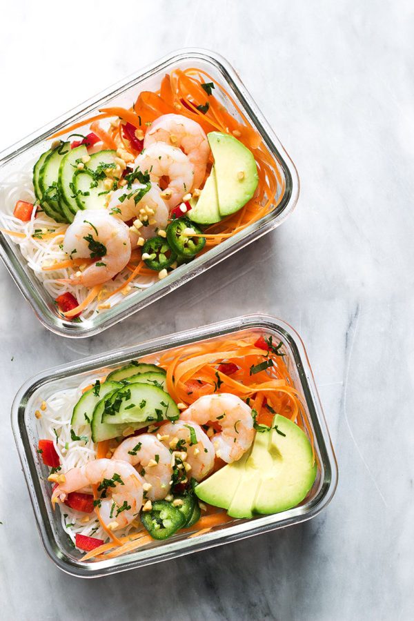 Spring Roll Meal Prep Bowls for the Week - #recipe by #eatwell101 - https://www.eatwell101.com/meal-prep-bowls-recipe-healthy