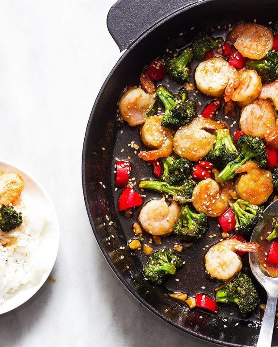 Teriyaki Shrimp and Broccoli Stir Fry - #recipe by #eatwell101 - https://www.eatwell101.com/teriyaki-shrimp-broccoli-stir-fry-recipe