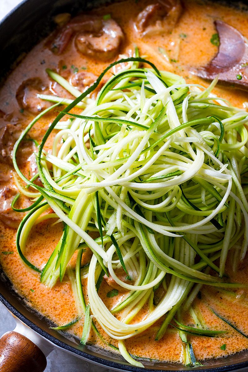 Zucchini Noodles with Shrimp Sauce Recipe — Eatwell101