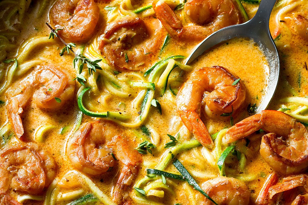 Zucchini Noodles with Shrimp Sauce