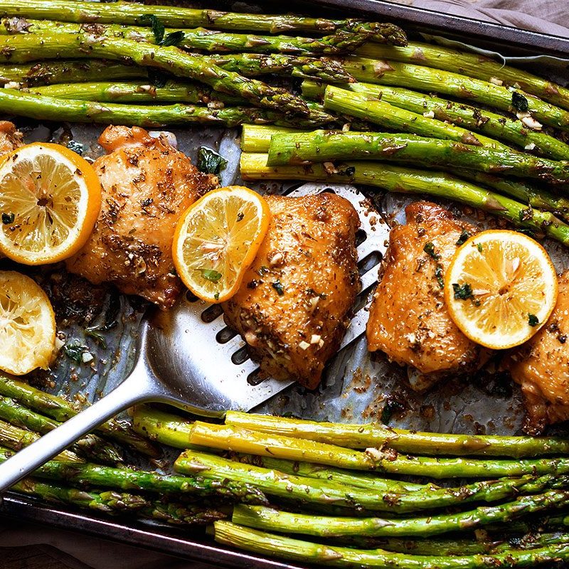 Garlic Butter Chicken Recipe and Asparagus — Eatwell101