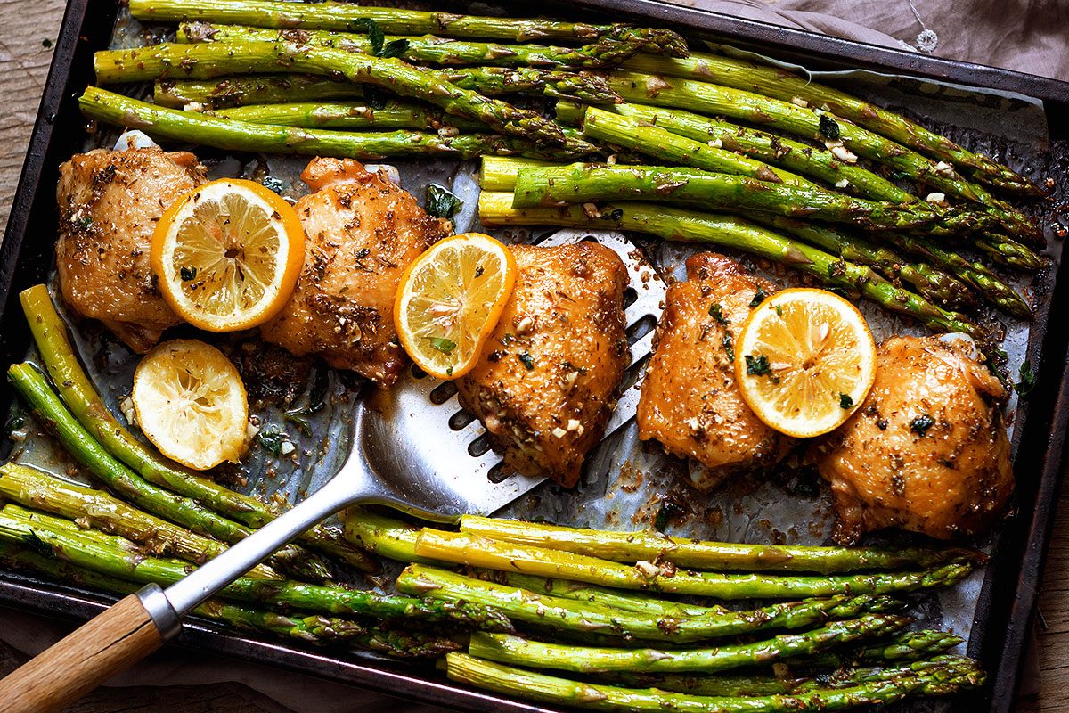 Sheet Pan Garlic Butter Chicken and Asparagus