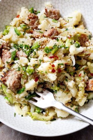 One-Pot Sausage Cauliflower Fried Rice