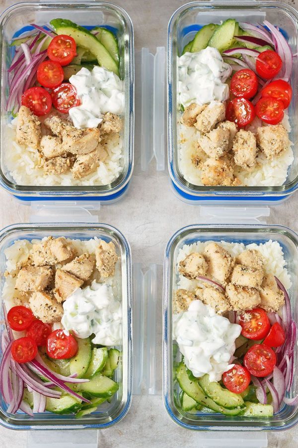 Greek Chicken Meal Prep Bowls - #recipe by #eatwell101 - https://www.eatwell101.com/greek-chicken-meal-prep-bowls