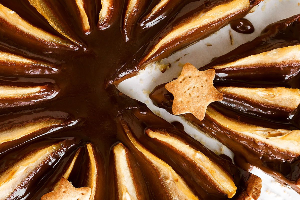 Honey Pear Chocolate Tart