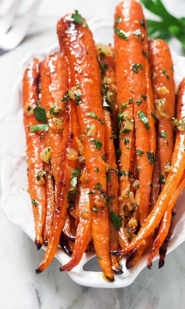 Honey Garlic Butter Roasted Carrots