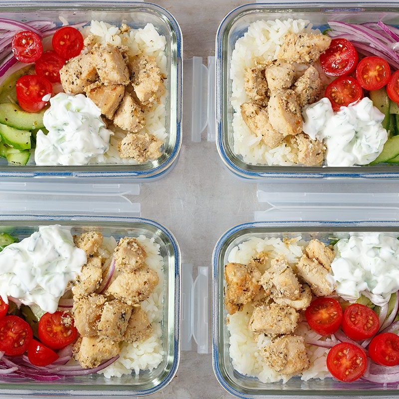 Greek Chicken Meal Prep Bowls - Green Healthy Cooking