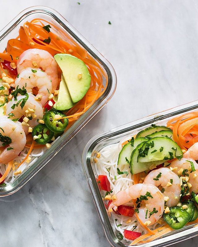 Spring Roll Meal Prep Bowls for the Week - #recipe by #eatwell101 - https://www.eatwell101.com/meal-prep-bowls-recipe-healthy