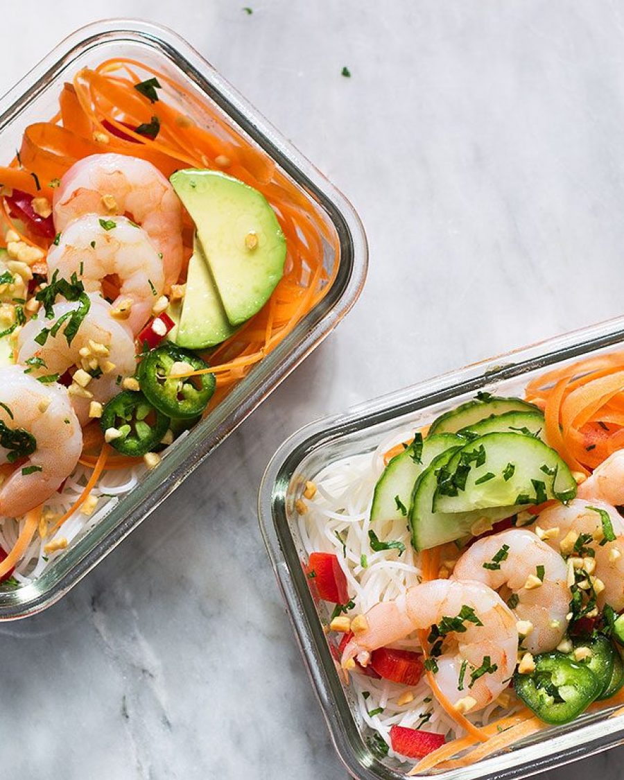 Spring Roll Meal Prep Bowls for the Week - #recipe by #eatwell101 - https://www.eatwell101.com/meal-prep-bowls-recipe-healthy