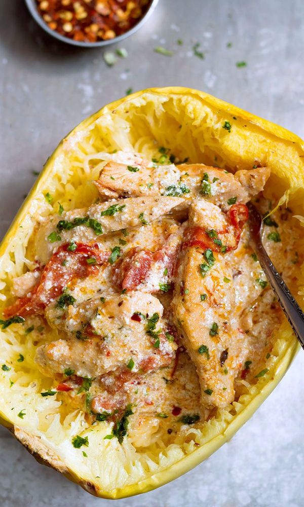 Creamy Chicken and Spaghetti Squash