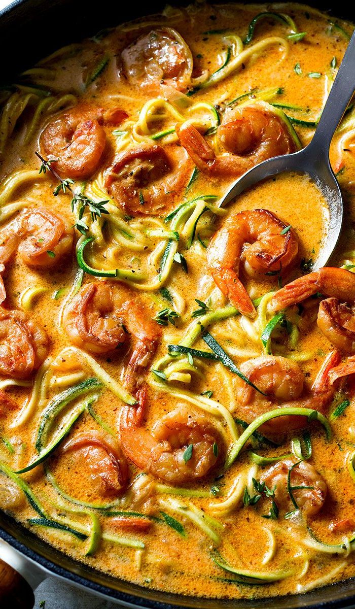Zucchini Noodles with Shrimp Sauce