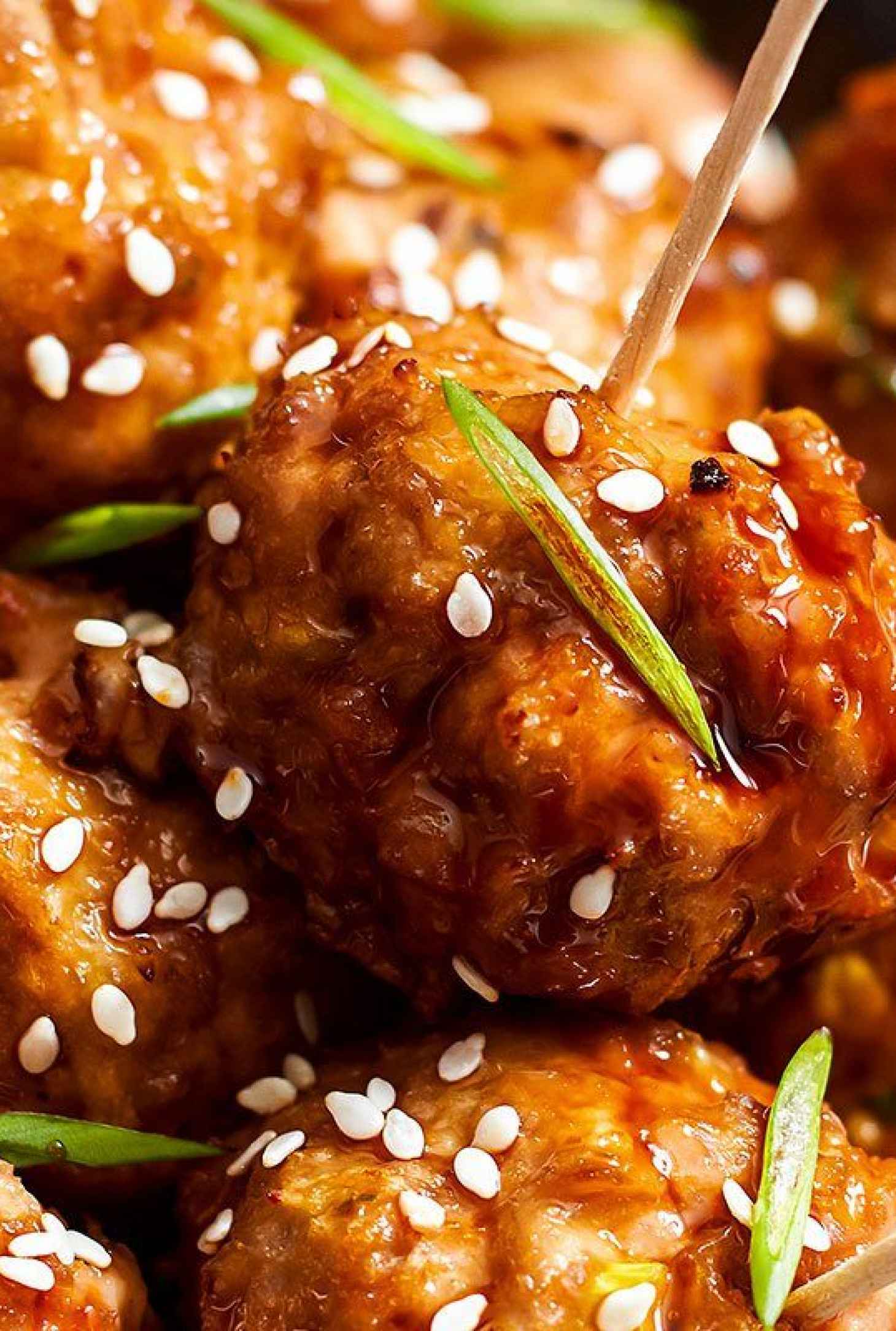 Baked Teriyaki Chicken Meatballs - #recipe by #eatwell101 - https://www.eatwell101.com/baked-chicken-meatballs-with-teriyaki-sauce