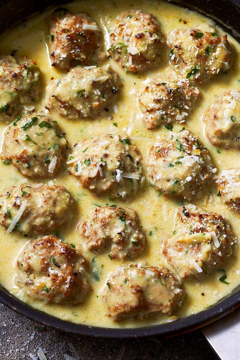 Creamy Chicken Meatballs Recipe Eatwell101