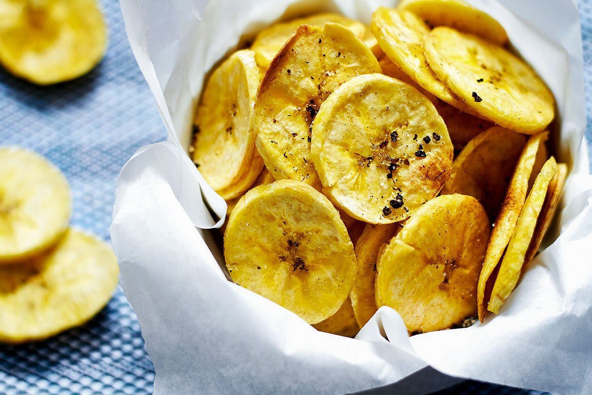Paleo Baked Plantain Chips