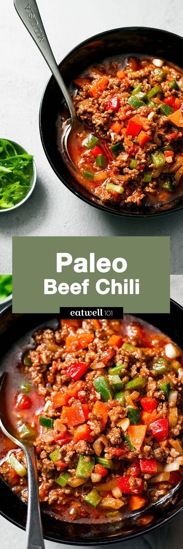 The best beef chili recipe - #beef #chili #recipe #eatwell101 - Full of ground beef, veggies and seasoning, this paleo chili is so comforting for a cold and rainy night!