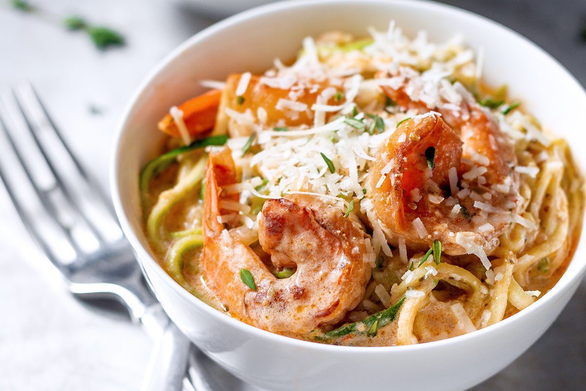 Creamy Shrimp Scampi with Zucchini Noodles