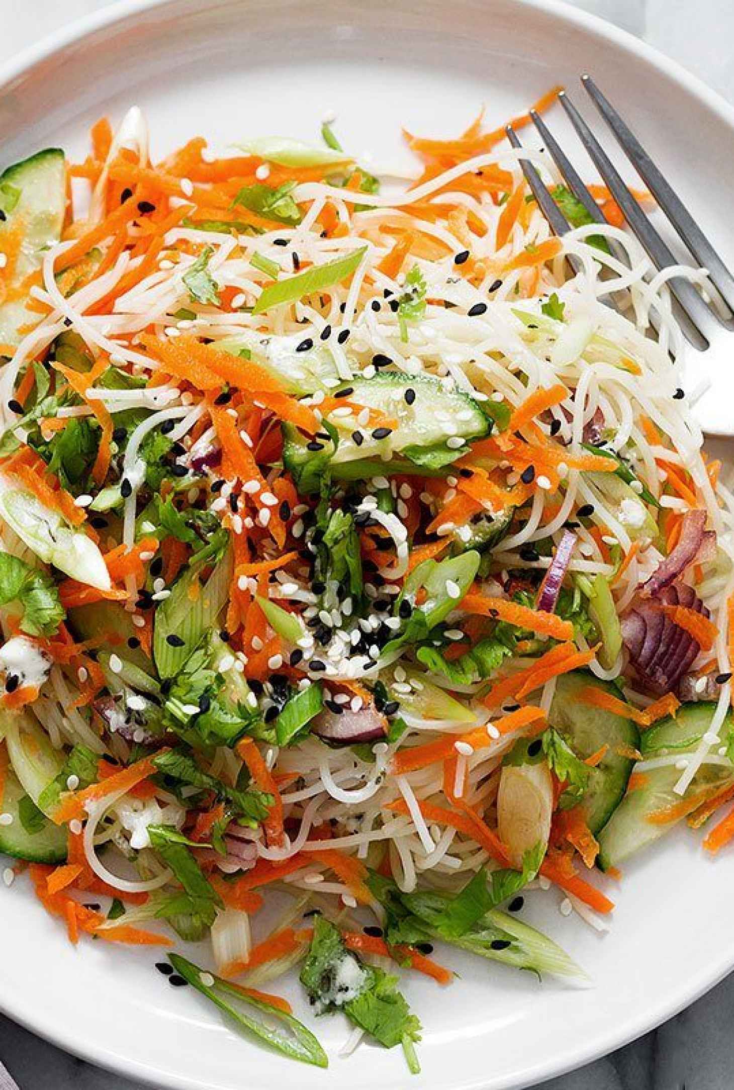 Spring Roll Noodle Salad - #recipe by #eatwell101 - https://www.eatwell101.com/noodle-salad-recipe