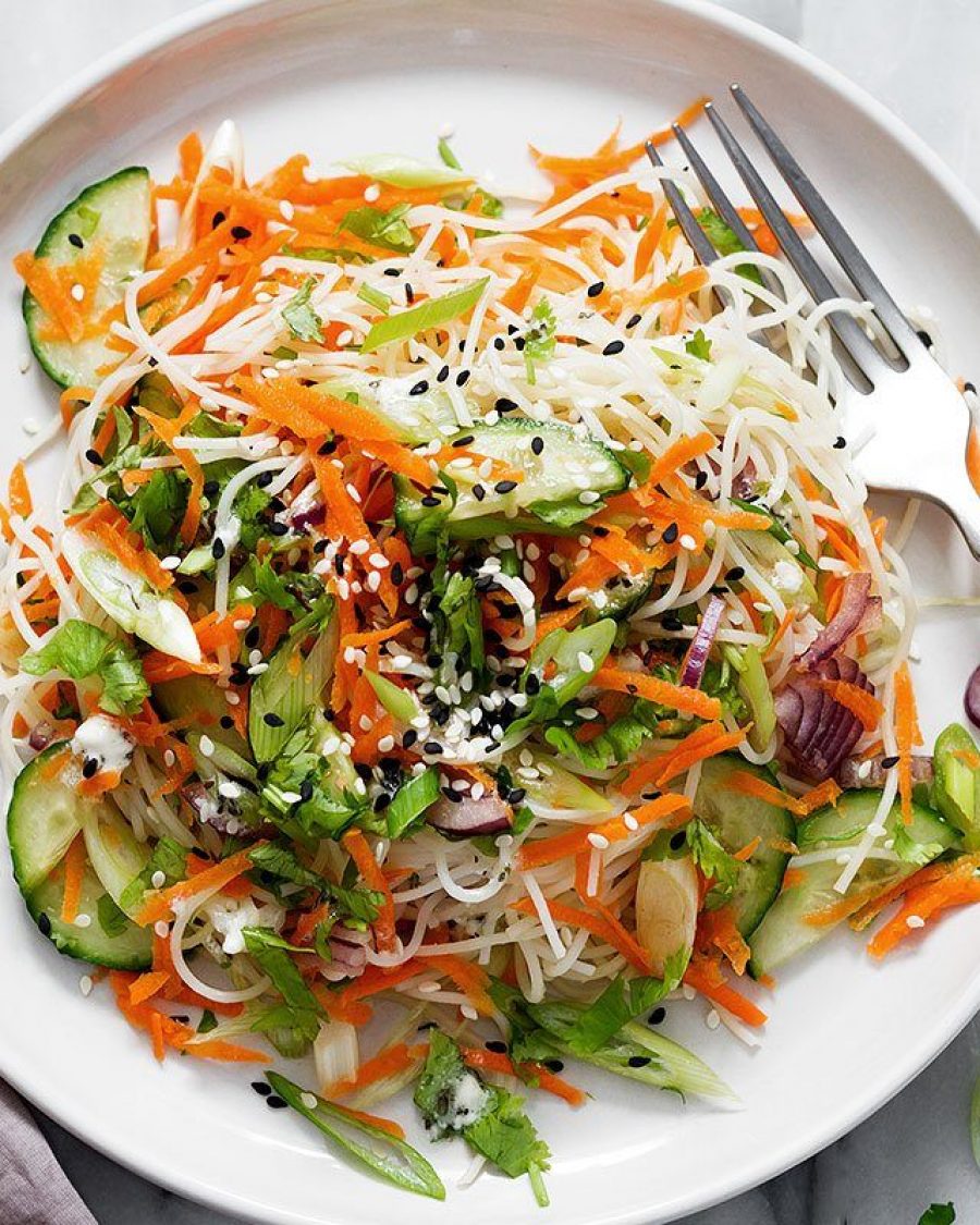 Spring Roll Noodle Salad - #recipe by #eatwell101 - https://www.eatwell101.com/noodle-salad-recipe