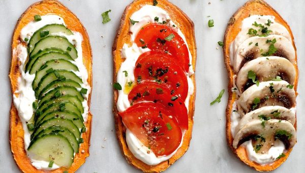 Sweet Potato Toasts - #recipe by #eatwell101 - https://www.eatwell101.com/sweet-potato-toasts-recipe