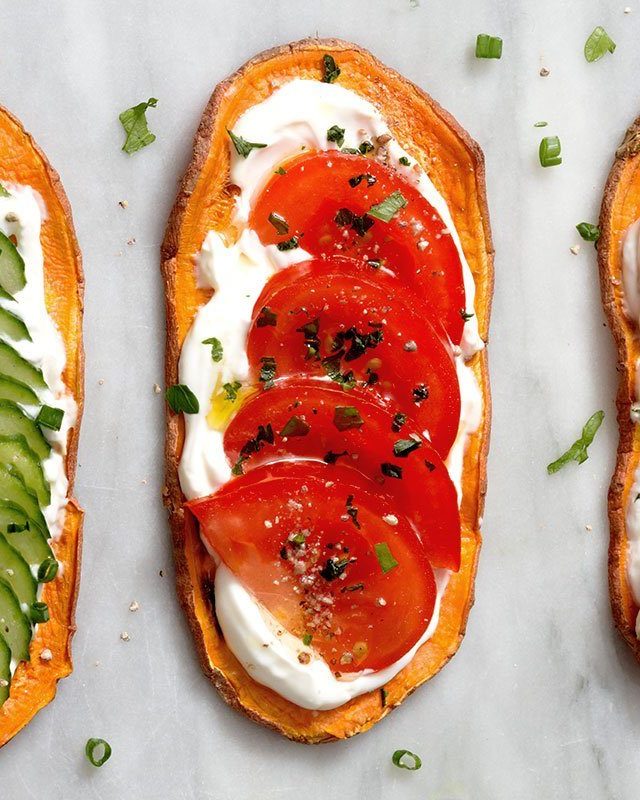 Sweet Potato Toasts - #recipe by #eatwell101 - https://www.eatwell101.com/sweet-potato-toasts-recipe